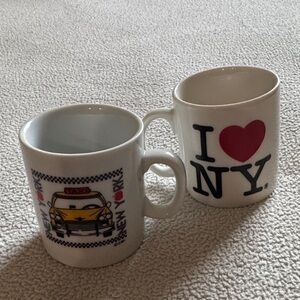 Destination Souvenir New York Themed White Ceramic Mugs Set of 2